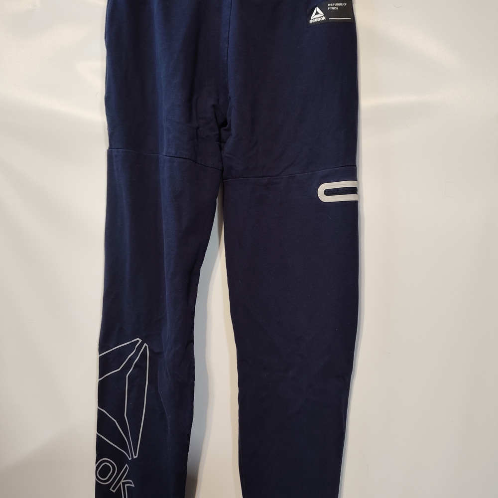 Navy Blue Boys Reebok Joggers - Picture 2 of 4